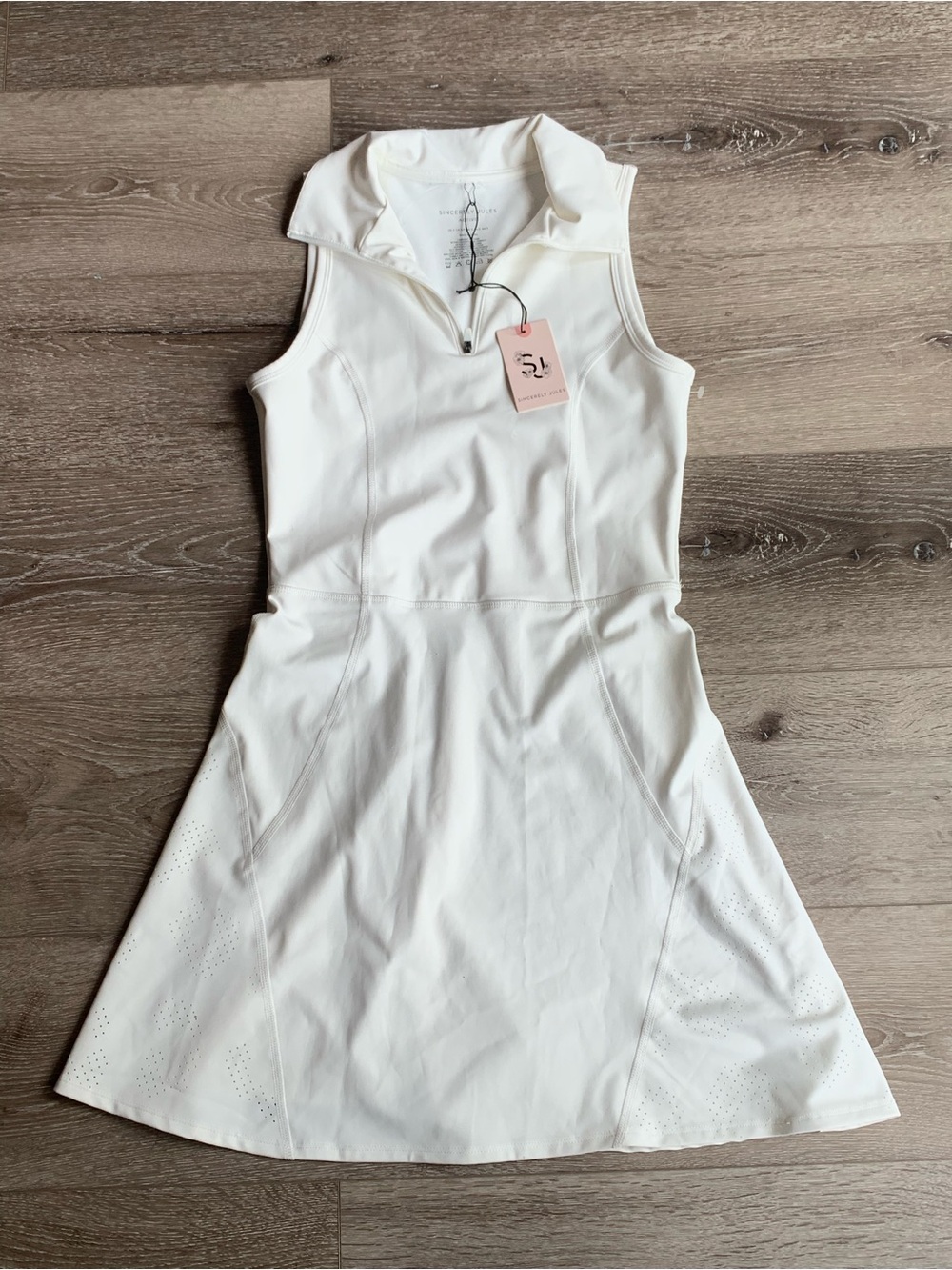 Sincerely Jules Active 1/4 Zip Golf Dress, White, Women's Size S NWOT